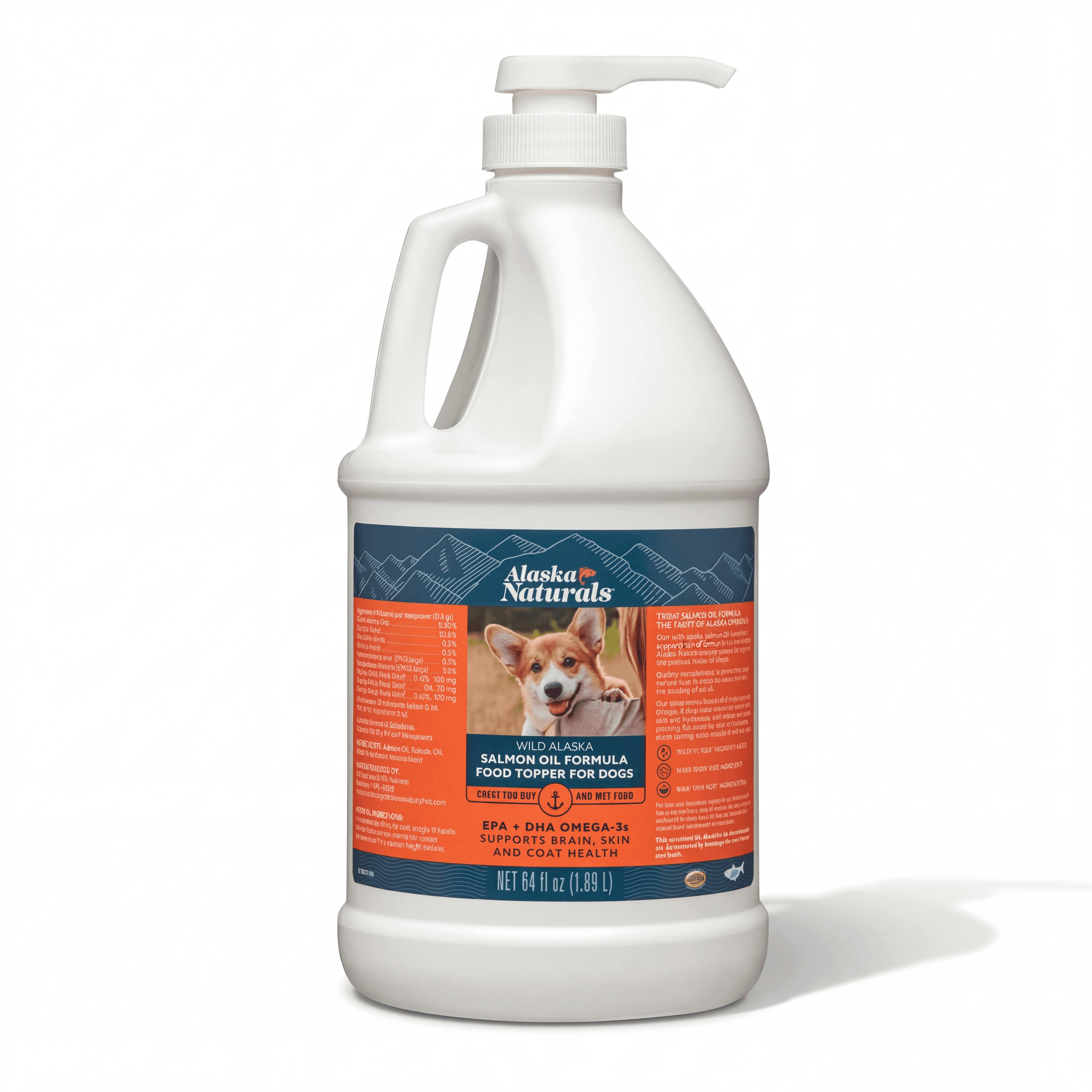 Salmon Oil Formula For Dogs Salmon 64oz. — three quarter angle