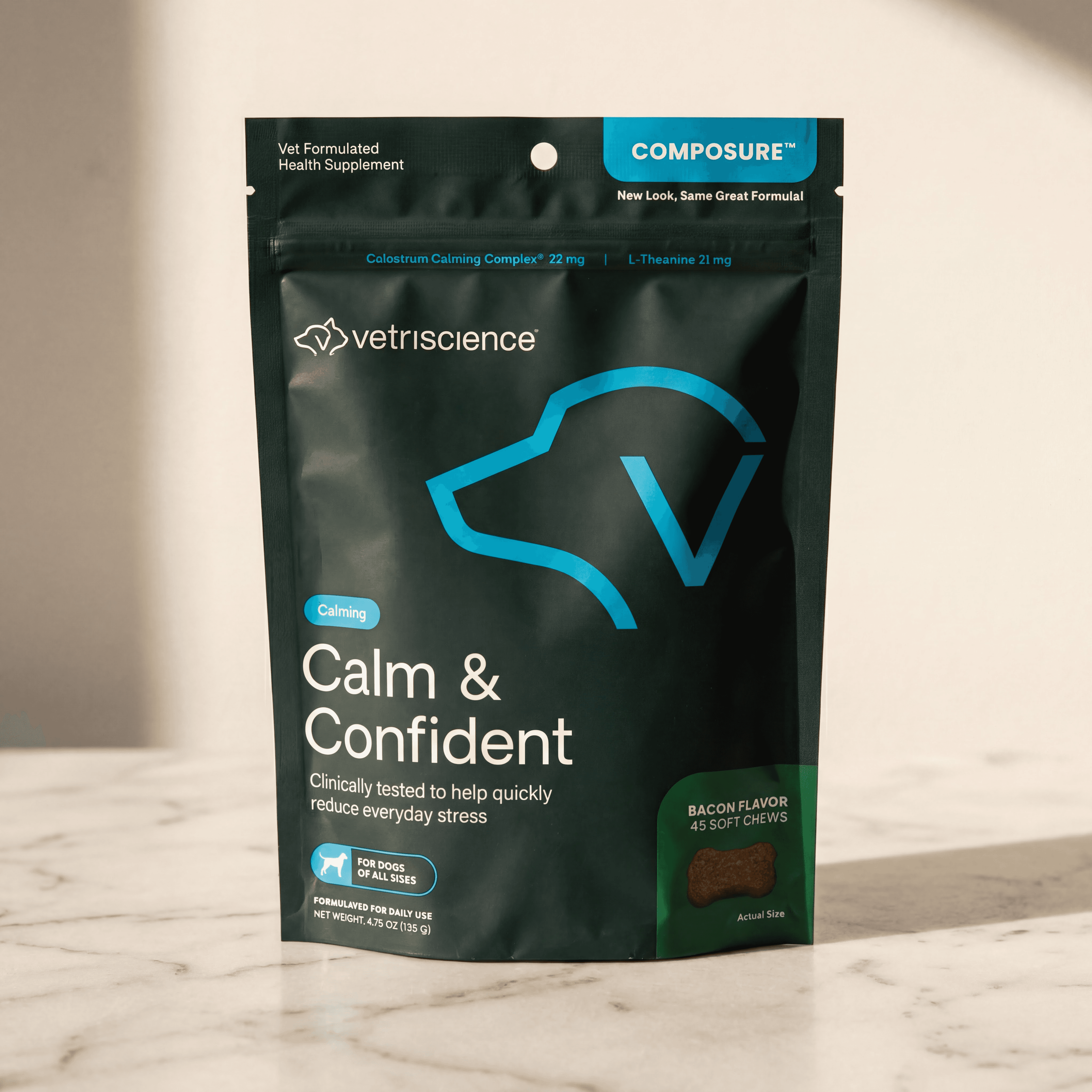 VetriScience Dog Composure Calming Chews — warm marble